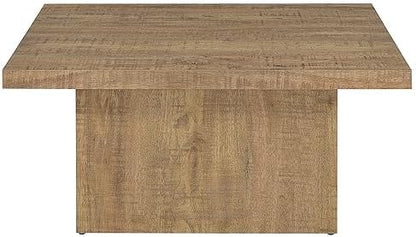Coaster Home Furnishings Zetta Square Cocktail Living Room Coffee Table Engineered Eco-Friendly Wood Look Laminate Veneer Rustic Farmhouse Mango Brown 708068