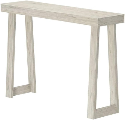 Plank+Beam Solid Wood Console Table, 46 Inch, Sofa Table, Narrow Entryway Table for Hallway, Behind The Couch, Living Room, Foyer, Easy Assembly, White Sand