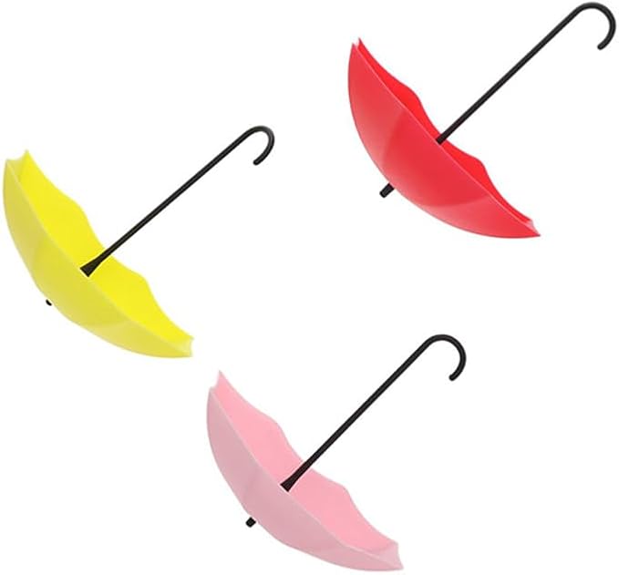 Leadigol 12pcs Colorful Umbrella Key Holder,Adhesive Wall Hooks Wall Rack Decorative Wall Hanging Hooks,for Keys, Jewelry and Other Small Items