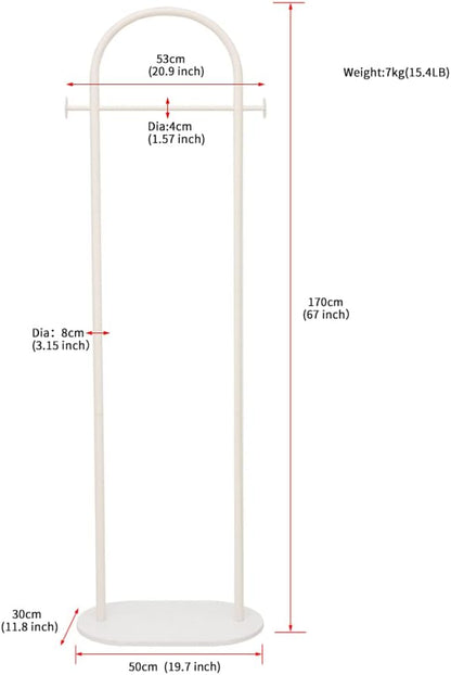 Gold Clothing Rack Marble Base Metal Modern Coat Rack Stand Clothes Rack Stand for Bedroom Standing Garment Rack Heavy Duty Coat Hanger Rack Stand for Bag, Hat, Scarf, Jacket Beige White