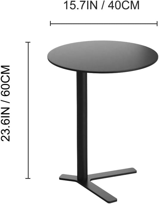 C Shaped End Table Round Side Table Living Room, Unique Aesthetics Simple Coffee Accent Table, Bedside Table Nightstand for Bedroom, Multifunction Metal Small Side Table for Sofa Balcony Couch Patio