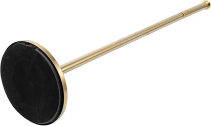 MyGift Modern Brass Tone Metallic Plated Floor Standing Toilet Paper Holder Stand with Roll Reserve Storage Holder, Elegant Freestanding Bathroom Toilet Tissue Dispenser