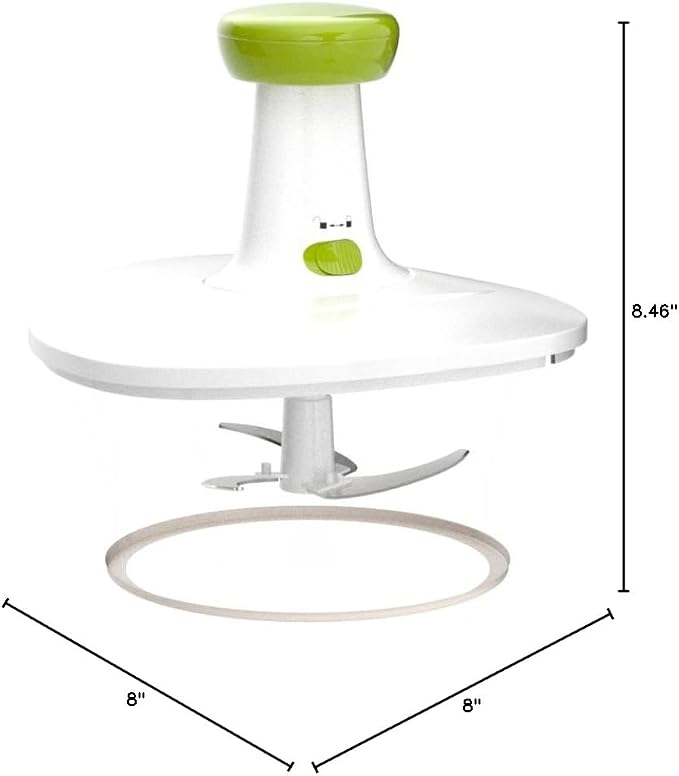 Brieftons Express Manual Food Chopper, 6.8-Cup Hand Pump Vegetable Chopper to Chop Veggies Onion Garlic Herbs, Tear-Free Onion Chopper & Salsa Maker for Camping RV Home, 3-Leaf Stainless Steel Blade