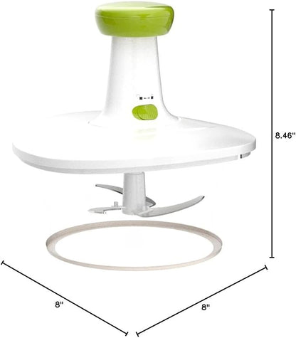 Brieftons Express Manual Food Chopper, 6.8-Cup Hand Pump Vegetable Chopper to Chop Veggies Onion Garlic Herbs, Tear-Free Onion Chopper & Salsa Maker for Camping RV Home, 3-Leaf Stainless Steel Blade