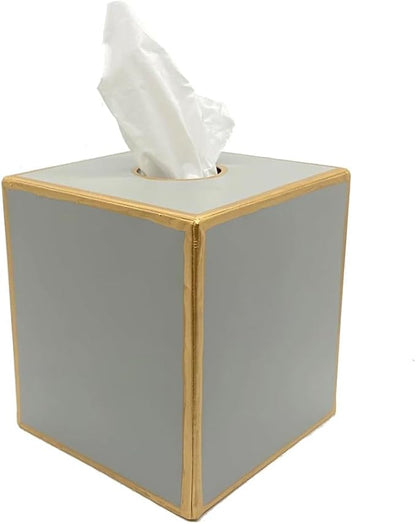 Jaye’s Studio Decorative Metal Tissue Box Cover Square Tissue Box Holder for Bathroom Bedroom Accessories Vanity Countertop Nightstand Desk & Home, Cube Tissue Holder & Farmhouse Decor (6x6x5, Taupe)