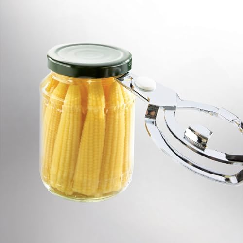Leifheit Extra Wide Stainless Steel Lid and Jar Opener | Anti-Slip Grip with Oval Handles for Arthritis | Heavy-Duty Steel Teeth for Easy Jar Opening | Dishwasher Safe | 11 x 5.75 x 0.25 in
