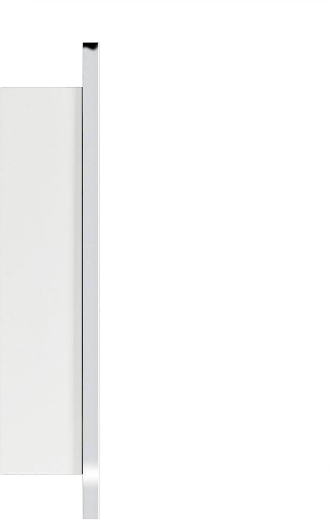 TEHOME 17.5'' x 29'' Chrome Recessed and Surface Mount Bathroom Medicine Cabinet with Mirror Square Cornered Metal Framed Rounded Rectangle Medicine Cabinet Mirror