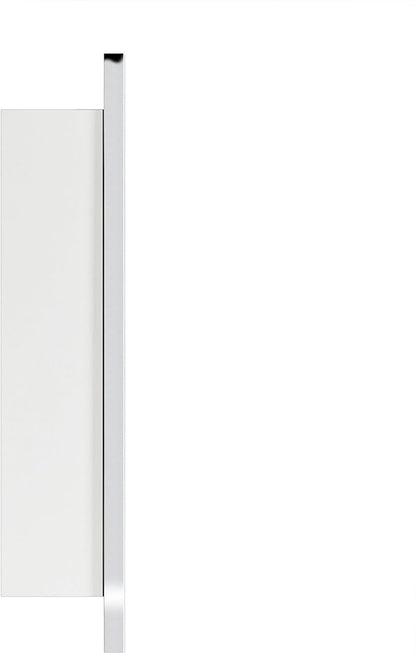 TEHOME 17.5'' x 29'' Chrome Recessed and Surface Mount Bathroom Medicine Cabinet with Mirror Square Cornered Metal Framed Rounded Rectangle Medicine Cabinet Mirror