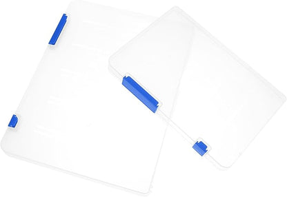 Alipis File Storage Boxes Set 2pcs, Blue A4+a5 Certificate Storage Case and Office Notes Organizer, Multi-purpose Document Holder for Desktop and Home Office Use