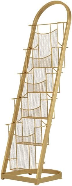 Metal File Organizer, 3 Vertical Sections, Desktop Paper/Mail/Letter/Record Holder, File Folder Holder Stand Rack Sorter for Office Desk Organization and accessories & supplies (Gold)