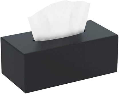 HIIMIEI Acrylic Tissue Box Cover Tissue Holder Napkin Dispenser for Home Office Restaurant-Black