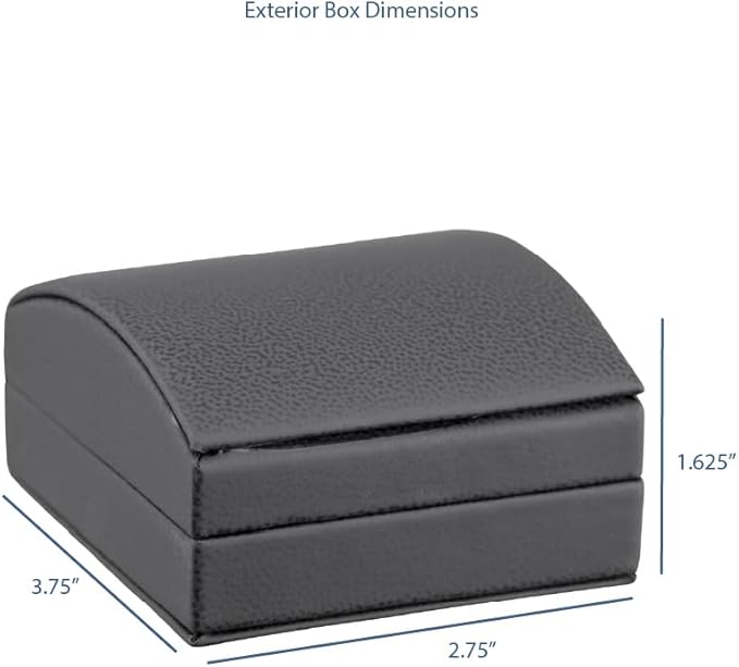 Luxury Dome-Shape Leather T-Style Earring Case for Women & Girls Gift Box Ideal for Hanging Earrings & Hoops Cream Ribbed Outer Box & Matching Bow Ribbon
