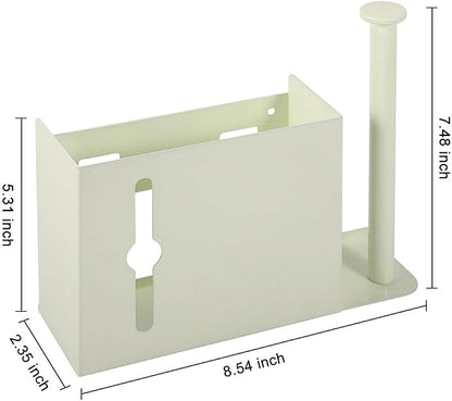 Picowe Wall Mount Kitchen Wrap Organizer Rack, Metal Aluminum Foil Organizer, Cabinet Storage Holder for Kitchen, Aluminum Foil, Cling Film, Paper Towel (White)