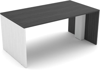 SKUTCHI DESIGNS INC. 4 Person Collaboration Table | Face-to-Face Desk | 36x66 All Laminate Team Desk | Asian Night White Cypress