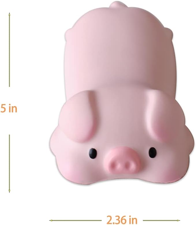 Cityhermit Cute Wrist Rest Support for Mouse Computer Arm Rest for Desk Ergonomic Kawaii Office Supplies Slow Rising PU Mouse Pad (Pink Pig-2pcs)