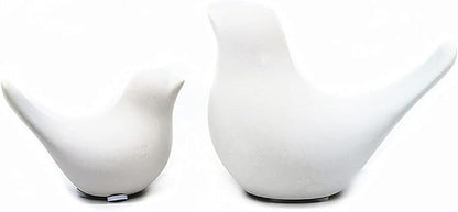 Fannuoncc Small Animal Birds Statues Home Decor Modern Style White Decorative Ornaments for Living Room, Bedroom,Cabinets, Office Desktop (2 Pack)
