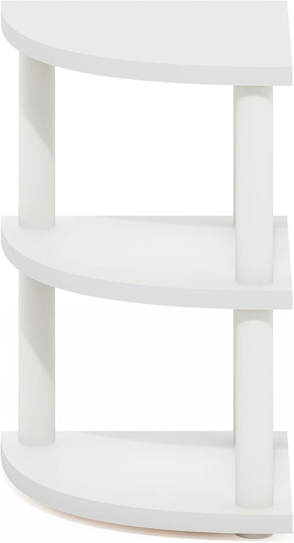 Furinno Turn-N-Tube Kitchen Countertop Organizer, 3-Tier Corner Countertop Organizer Shelf, Corner Shelf, for Kitchen, Pantry, Organizers and Storage, White