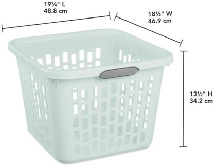 Sterilite 1.5 Bushel Square Laundry Basket Mindful Mint Comfort Grip Handles