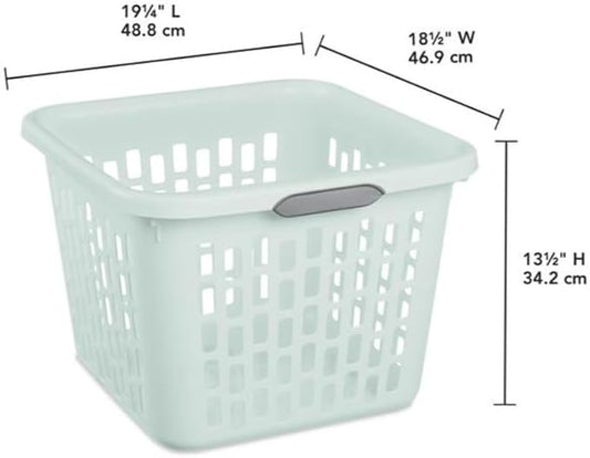 Sterilite 1.5 Bushel Square Laundry Basket Mindful Mint Comfort Grip Handles