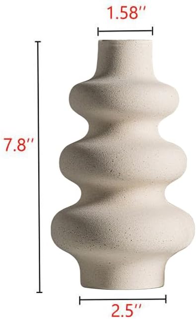 Steviieden Ceramic Vase, Modern Home Decor,Off White Round Vases,Modern Dried Flower Vases, Boho Home Decor for Centerpieces Wedding Dinner Table Party Living Room Office Bedroom (Medium)