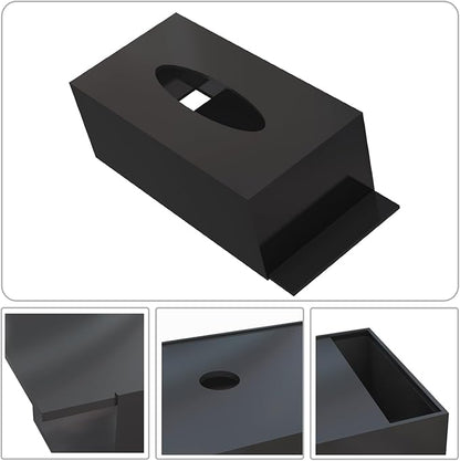 Acrylic Tissue Box Holder, PITBVO Rectangular Shiny Black Tissue Box Cover, Table Facial Napkin Dispenser for Car, Bathroom, Bedroom, Kitchen, Office, Living Room, Counter, Hotel Use