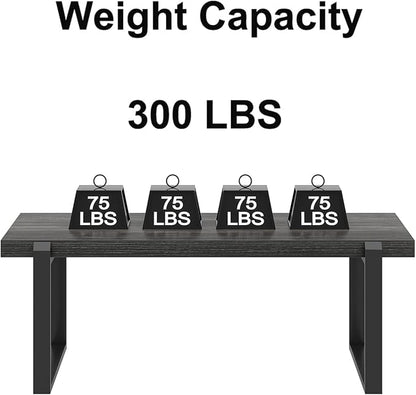 FOLUBAN Coffee Table, Modern Industrial Wood and Metal Center Table, Rectangle Cocktail Tea Table for Living Room, Dark Gray, 44 Inch