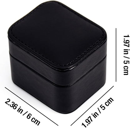 SANQIANWAN PU Leather Wedding Ring Box Jewelry Case for Proposal Engagement Ring Box Jewelry Display Box Gift Box for Birthday and Anniversary (Black-B)