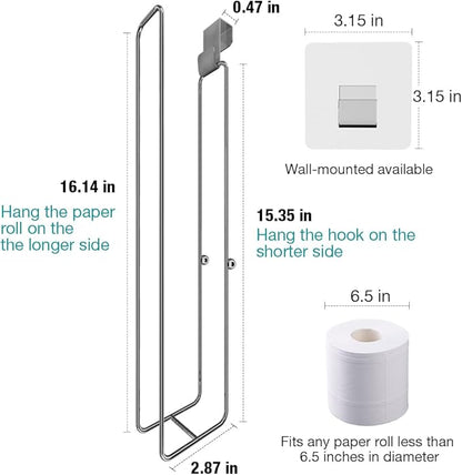Conworld Toilet Paper Holder for 8 Roll Tissue, Over The Tank Toilet Paper Holder, Stainless Steel Rustproof Toilet Paper Storage Wall Mount, for Bathroom Storage and Organization, Silver, 2 Pack