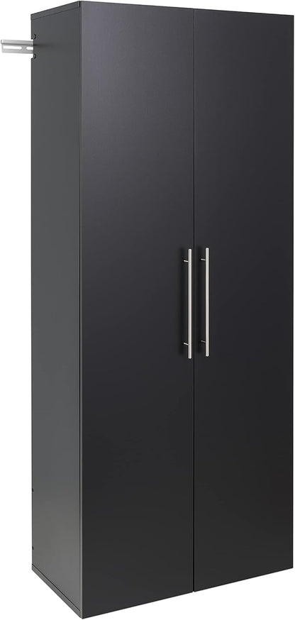 Prepac HangUps 30" Large Garage Cabinet, Bathroom Cabinet Wall Mount, Ideal for Garage, Kitchen and Laundry Organization 30" W x 72" H x 16" D, Black
