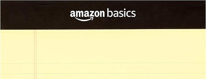 Amazon Basics 50-Sheet Narrow Ruled Lined Writing Note Pad, 5" x 8", 12-Pack, Canary, Perforated