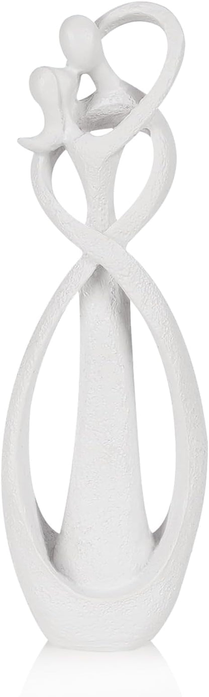 Trycooling Kissing Lovers Statue Abstract Sculpture Resin Statues for Home Decor Modern Home Office Desktop Shelf Bookshelf Decor (White, Small)