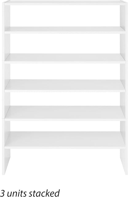 Whitmor Stackable 31" Extra Wide 2-Shelf Storage Organizer, White，2 Pack