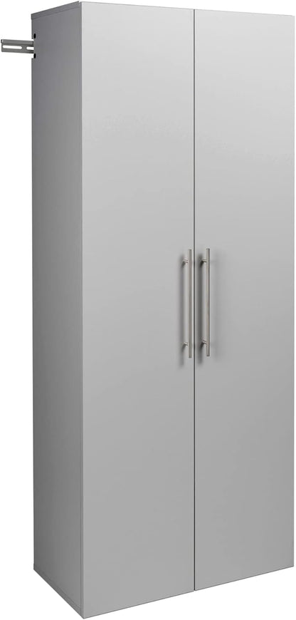 Prepac HangUps 30" Large Garage Cabinet, Bathroom Cabinet Wall Mount, Ideal for Garage, Kitchen and Laundry Organization 30" W x 72" H x 16" D, Light Gray