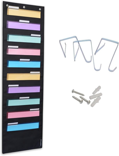 Ultimate Office WalMaster Heavy Duty, 10-Pocket Wall Chart Filing System for Classroom and Office, Wall File Organizer with Mounting Hardware and Spring-Loaded Door Hooks POCKETFILES SOLD SEPARATELY