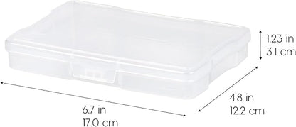 IRIS USA 4" x 6" Photo Storage Box Craft Keeper Cases, 10-Pack, Organization Task Holders for Pictures, Tasks, Scrapbooking, Stationery Storage, Ephemera, Stickers & Art Supplies, Clear