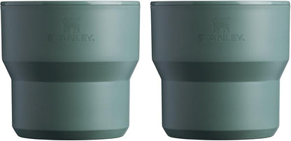 Stanley Wildfare Go 4-Piece Stainless Steel Two Cup Cook Set | 32 oz Pot and Lid with Fold & Lock Handle | 2 Stacking Cups | Camping Essentials for Your Camp Kitchen | BPA-Free | Shale + Charcoal