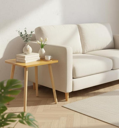 FORAOFUR Side Table, Modern Small End Table, Wood Nightstand for Living Room, Bedroom and Balcony, Rectangular Accent Table Home Decor, Easy Assembly, Natural