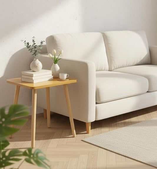 FORAOFUR Side Table, Modern Small End Table, Wood Nightstand for Living Room, Bedroom and Balcony, Rectangular Accent Table Home Decor, Easy Assembly, Natural