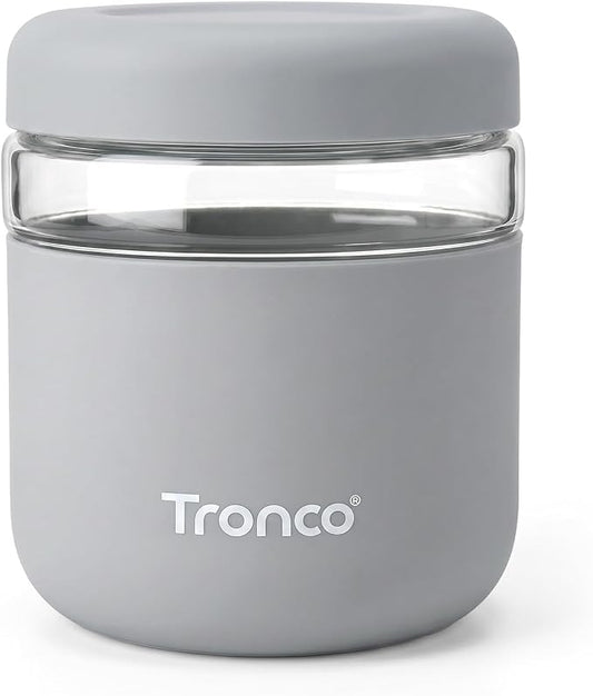 Tronco 32 oz Glass Food Storage & Lunch Bowl Containers with Airtight Lids | Leakproof Meal Prep Container with Silicone Sleeve, Microwave & Dishwasher Safe, Soup & Stew, Office Lunch, BPA-Free, 1 Pack