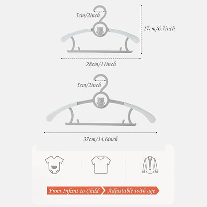 JSF Baby Hangers,20 Pack Baby Clothes Hangers for Closet Kids,Save Space Plastic Hangers Toddler Infant Nursery Child Small Children(Grey)