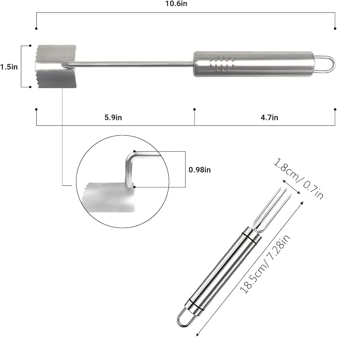 3 Pcs Corn Peeler, Stripper and Holder Set, Stainless Steel Serrated Blade Corn Remover Tool with Long Handle