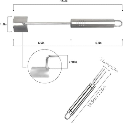 3 Pcs Corn Peeler, Stripper and Holder Set, Stainless Steel Serrated Blade Corn Remover Tool with Long Handle