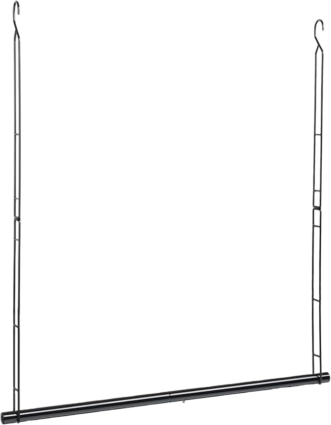 Hanging Closet Rod 46.85in Adjustable Height, Closet Extender Hanging Bar for Closet Rod Heavy Duty Closet Organizer, Black