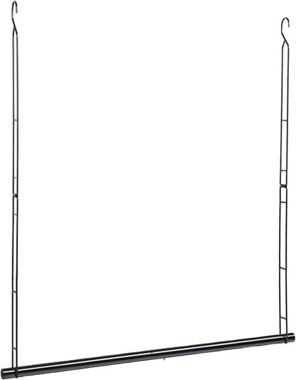 Hanging Closet Rod 46.85in Adjustable Height, Closet Extender Hanging Bar for Closet Rod Heavy Duty Closet Organizer, Black