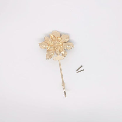 Vintage Flower Shaped Decorative Wall Hooks Rack Hangers for Hanging Clothes Coats Towels Keys Hats, 3 Pack Antique Metal Mounted Wall Hook