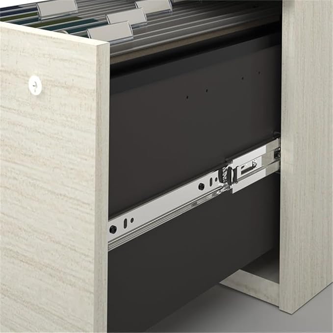 Atlin Designs 66" W x 95.5" D Modern Contemporary U-Shaped Wood Computer Desk with Hutch, for Home Office, Fully Reversible Unit, in White & Chocolate Finish