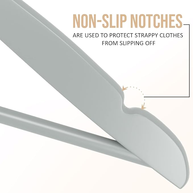 Utopia Home Premium Wooden Hangers 10 Pack - Durable & Slim Coat Hanger - Suit Hangers with 360-Degree Rotatable Hook - Wood Hangers with Shoulder Grooves (Grey Color)