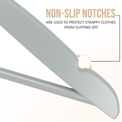 Utopia Home Premium Wooden Hangers 10 Pack - Durable & Slim Coat Hanger - Suit Hangers with 360-Degree Rotatable Hook - Wood Hangers with Shoulder Grooves (Grey Color)