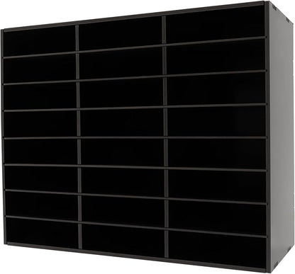 Mail Sorter Organizer, 24 Compartments Mailbox for Classroom, Desktop File Organizer with Adjustable Shelves, for Office Home Classroom, Black