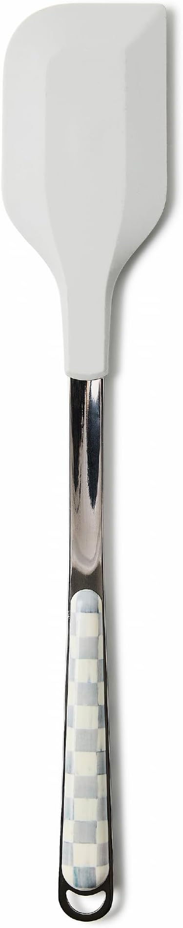 MACKENZIE-CHILDS Kitchen Spatula, Silicone Spatula for Cooking, Gray-and-White Sterling Check